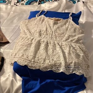 Maurices Cream Lace Camisole with Tiered Design
